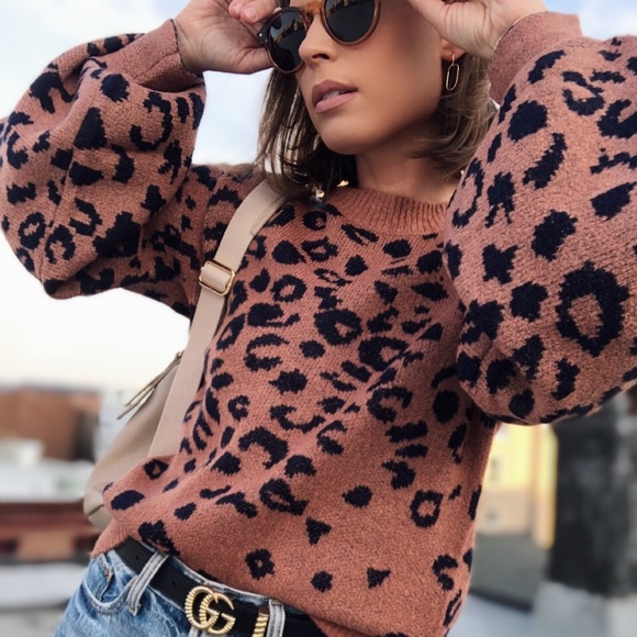 Last 1✨Lacey Leopard Print Cozy Knit Sweater - Picture 6 of 6